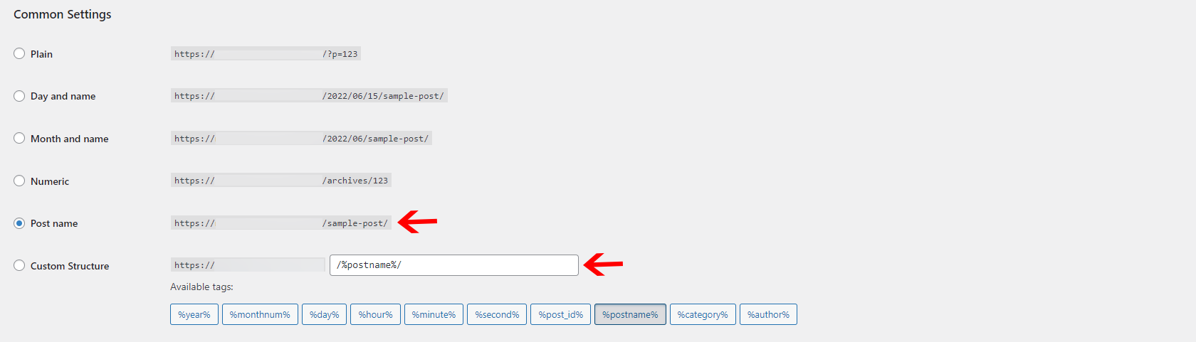 Change permalink structure on WordPress