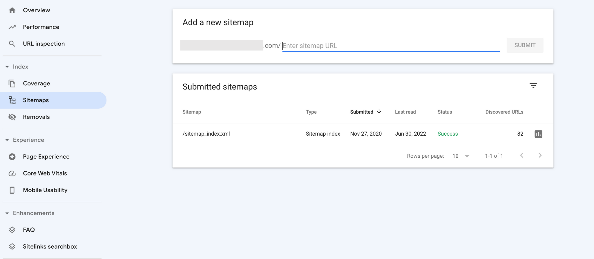 Submit sitemap to search console