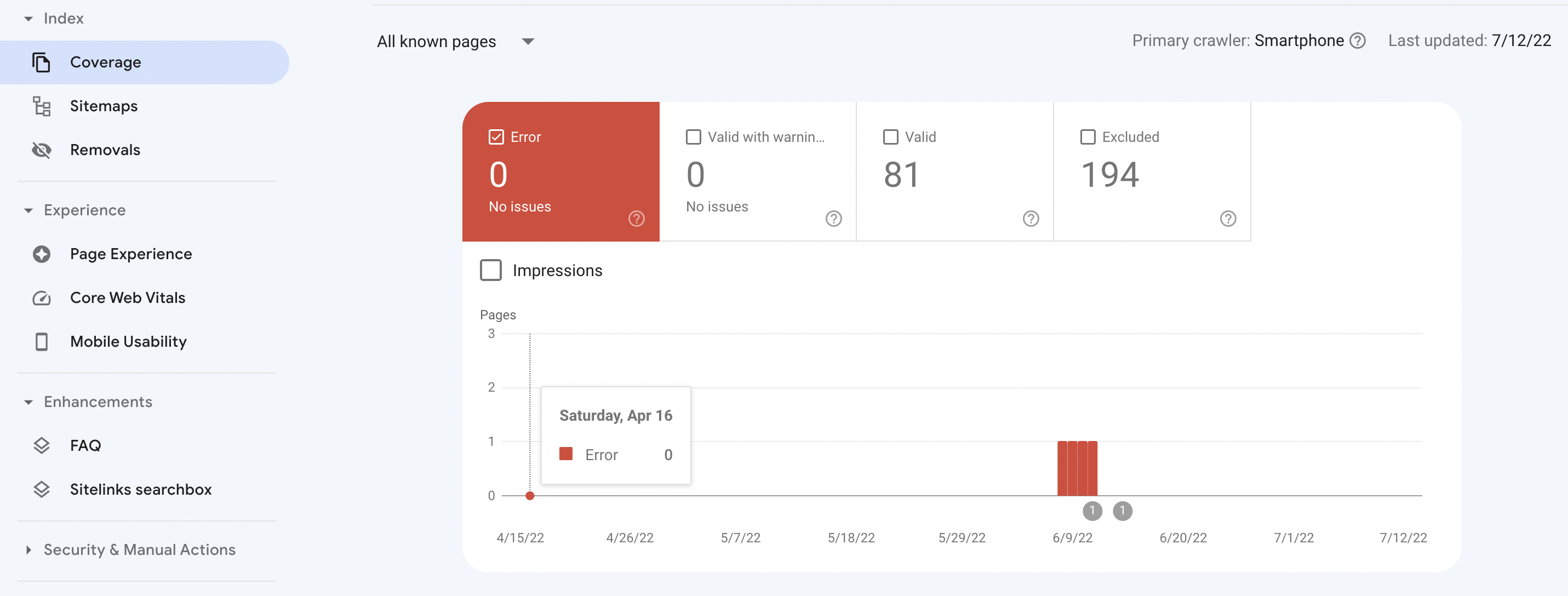 crawl error search console