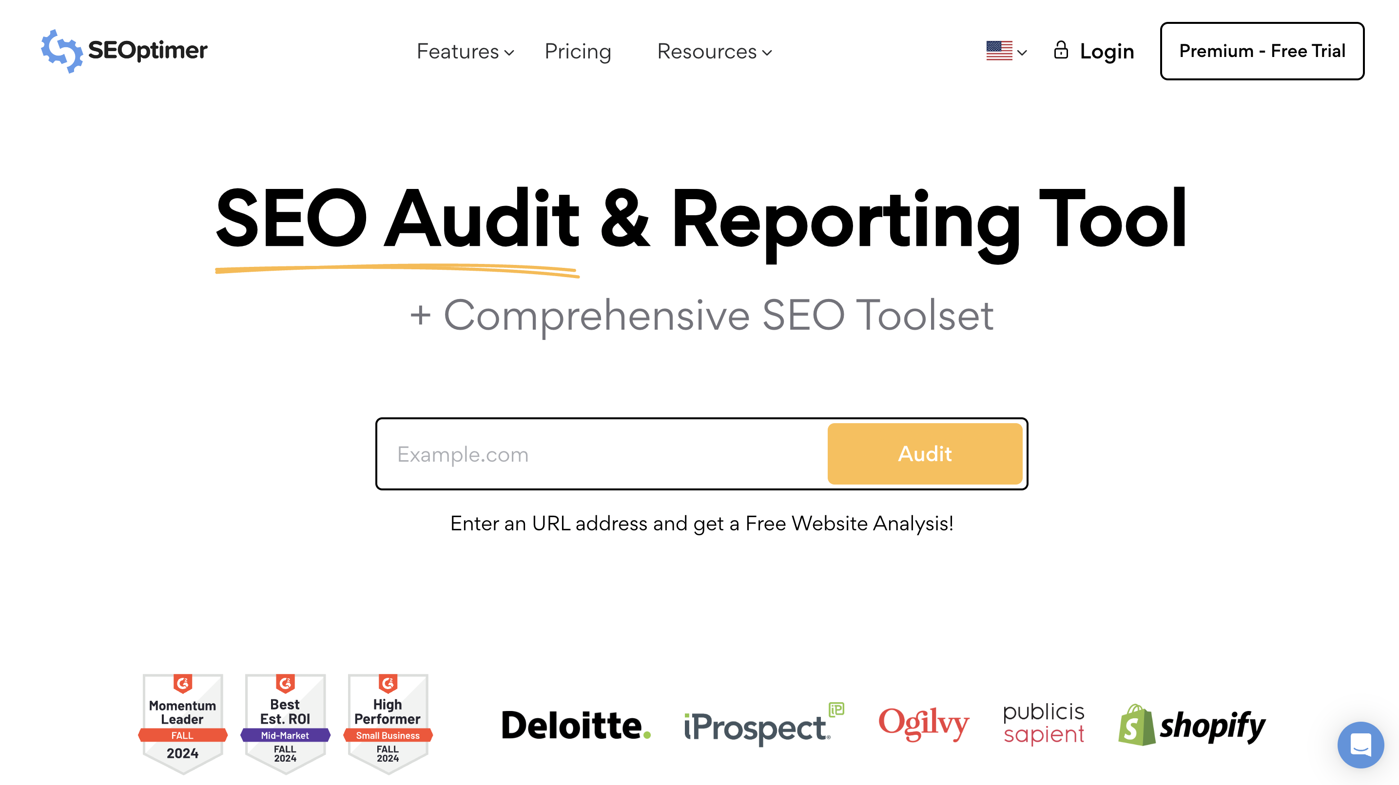 SEOptimer SEO audit tools