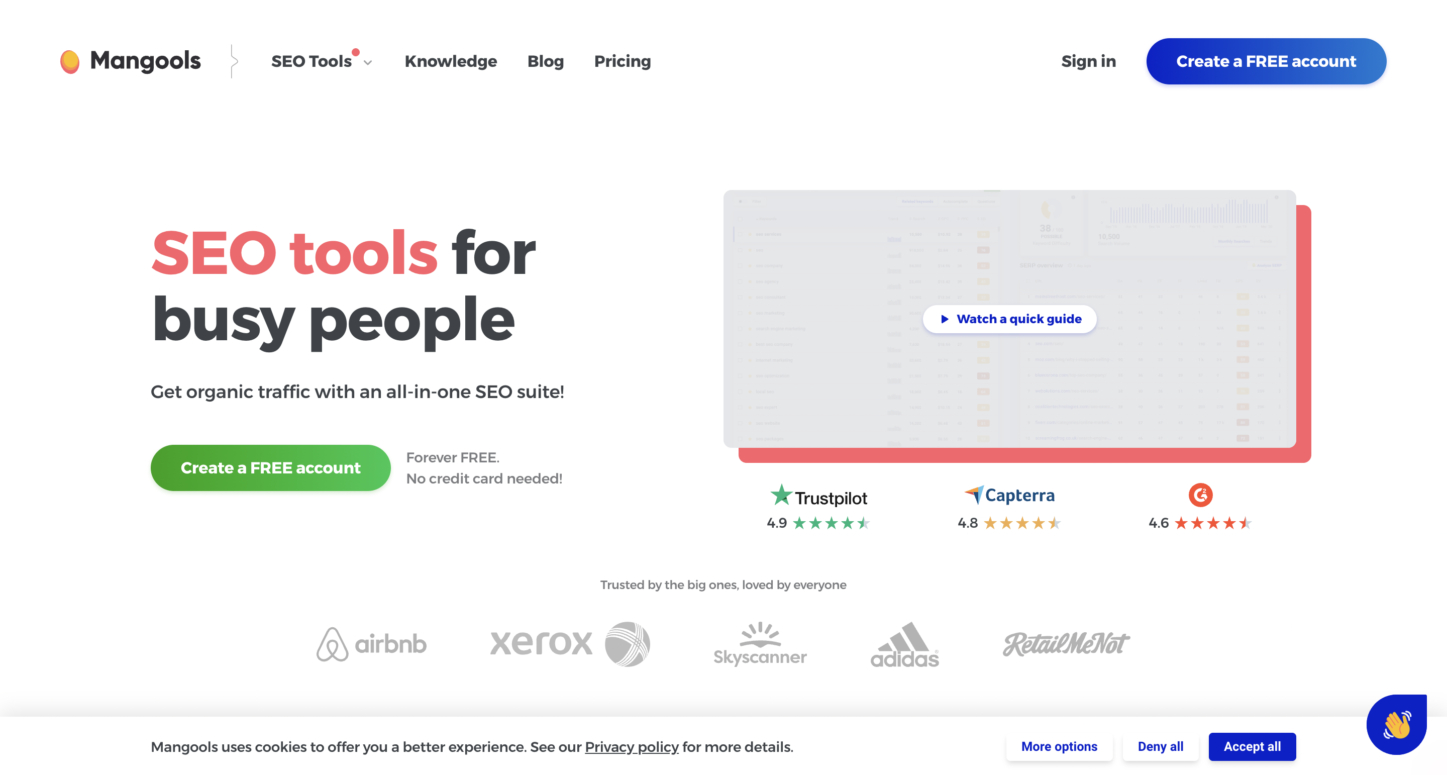 CognitiveSEO competitor Mangools