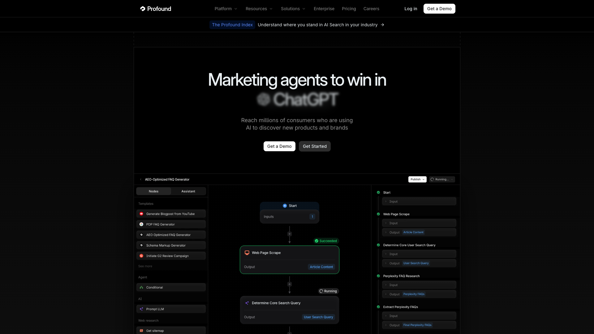 AI search monitoring tools profound